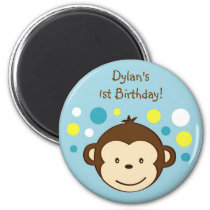 Mod Monkey Polka Dots Birthday Favor Magnets