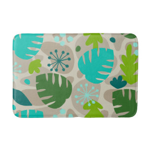 Mod Monstera Leaf Abstract Hawaiian Tropical -Cool Bath Mat