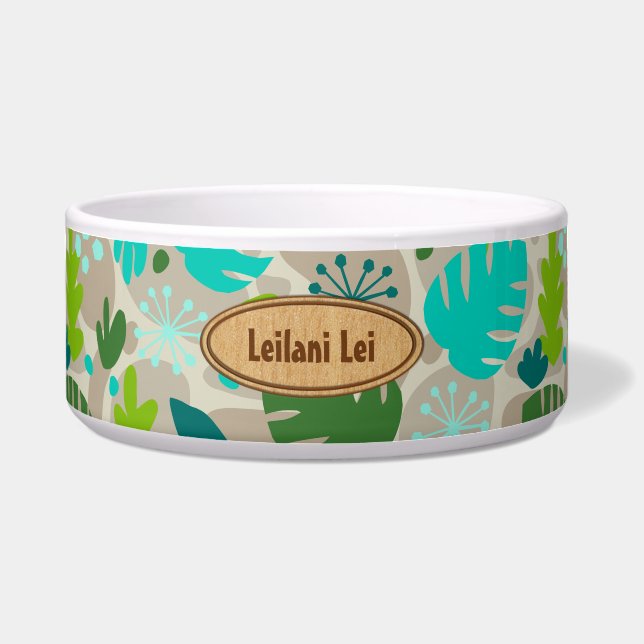 Mod Monstera Leaf Abstract Hawaiian Tropical -Cool Bowl (Front)