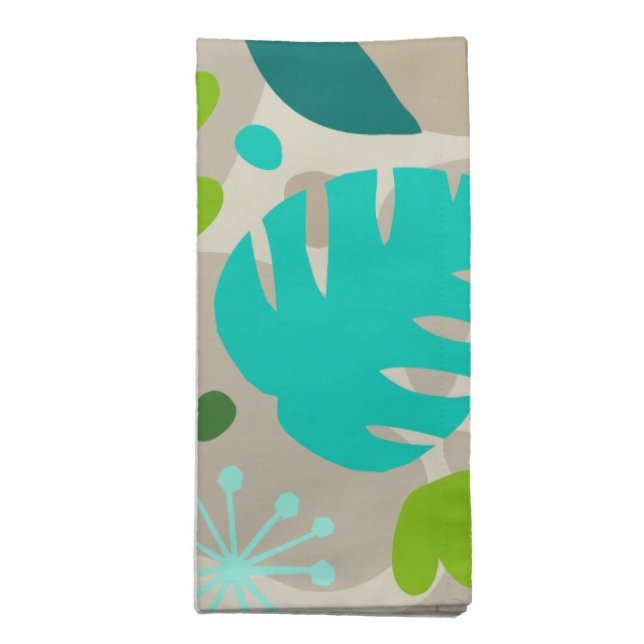 Mod Monstera Leaf Abstract Hawaiian Tropical -Cool Cloth Napkin (Folded)