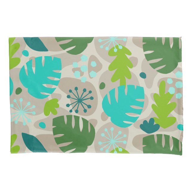 Mod Monstera Leaf Abstract Hawaiian Tropical -Cool Pillow Case (Front)