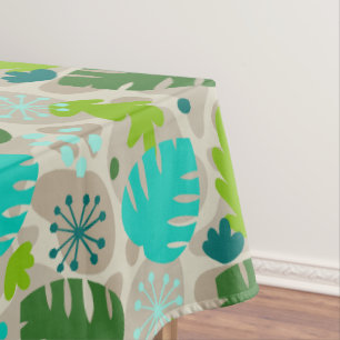 Mod Monstera Leaf Abstract Hawaiian Tropical -Cool Tablecloth