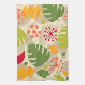 Mod Monstera Leaf Abstract Hawaiian Tropical -Warm Kitchen Towel
