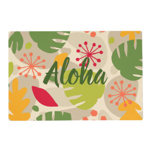 Mod Monstera Leaf Abstract Hawaiian Tropical -Warm Placemat