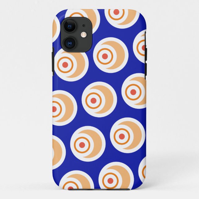 Mod Navy Blue Orange White Geometric Design Case-Mate iPhone Case (Back)