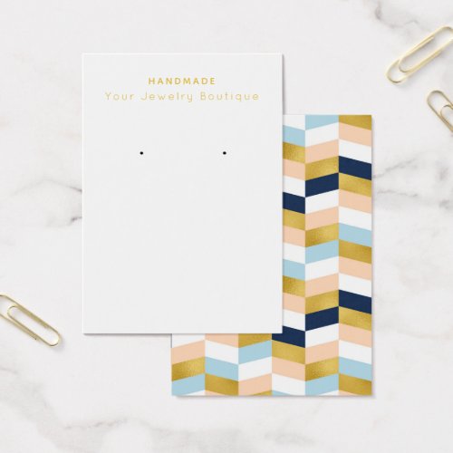 Mod Navy Peach Gold Earring Display Cards