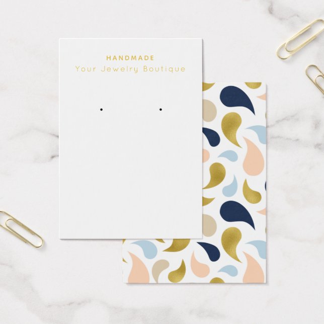 Mod Navy Peach Gold Earring Display Cards (Office)