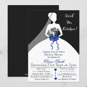 Mod Navy stock the kitchen Bridal shower Invite