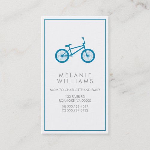 Mod Ocean Blue Bicycle Calling Card