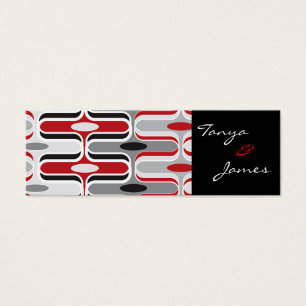 Mod Ogee Red And Black Pattern Wedding Favor Tags