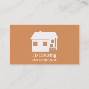 Mod orange brown Classy Real estate businesscards Business Card