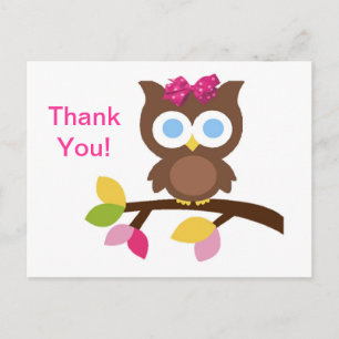 Mod Owl Design Birthday Party Invitation Favors Postcard