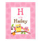 Mod Owl Flower Girls Nursery Wall Art Name Print