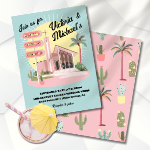 Mod Palm Springs Mid-Century Wedding Sign Church Invitation