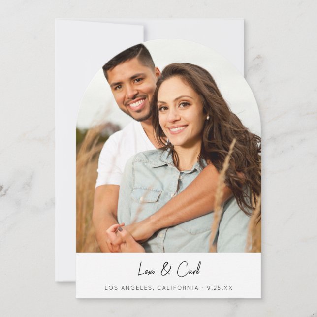 MOD Para Photo Vertical Save the Date Arc Invitation (Front)