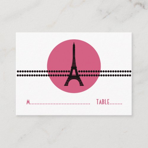 Mod Parisian Dots Place Card, Pink Business Card