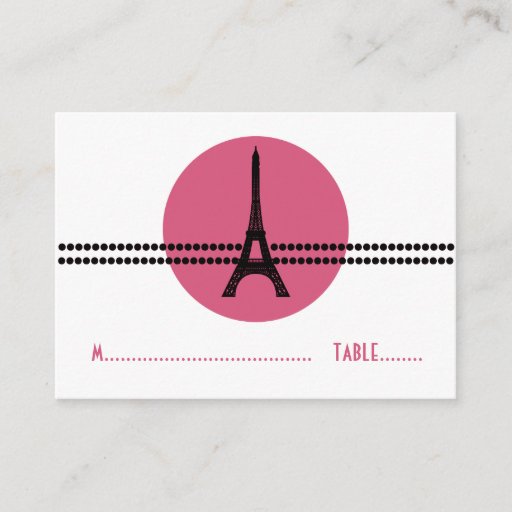 Customizable Mod Parisian Dots Place Card, Pink Business Card