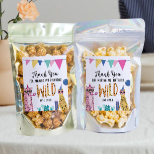 Mod Party Animals Kid's Birthday Party Food Labels