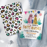 Mod Party Animals Kid's Birthday Party Invitation<br><div class="desc">Make your child's birthday WILD with this Mod Party Animals birthday party invite! This design features some super hip cats and a colorful leopard print background. Perfect for your cool cat's party. The modern inspired design adds a playful and inviting atmosphere to the party. These templates simplify party planning by...</div>