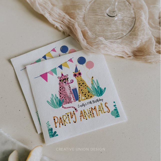 Mod Party Animals Kid's Birthday Party Napkins (Creator Uploaded)