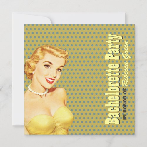 retro vintage girl bachelorette party invitation