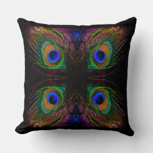 Mod Peacock Throw Pillow