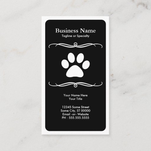 Customizable mod pet paw business card