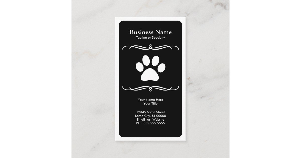 mod pet paw business card zazzle com mod business cards