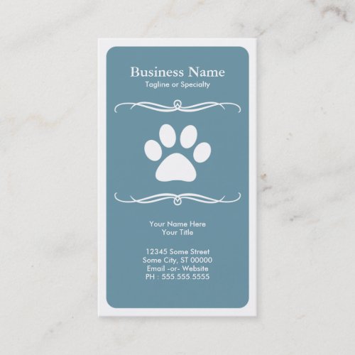 mod pet paw business card