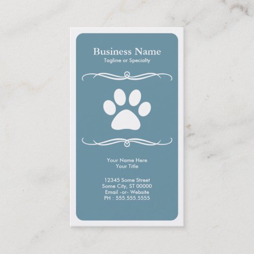 Customizable mod pet paw business card