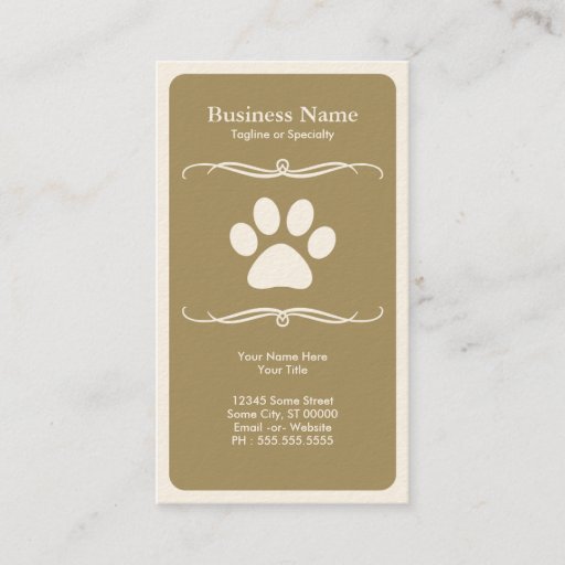 Customizable mod pet paw business card