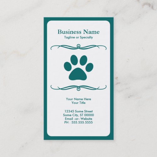 mod pet paw business card