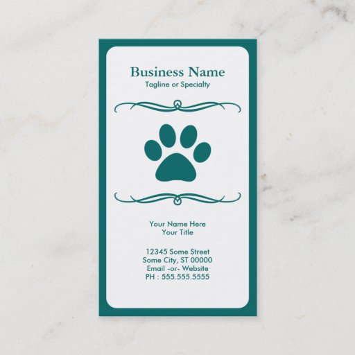 Customizable mod pet paw business card