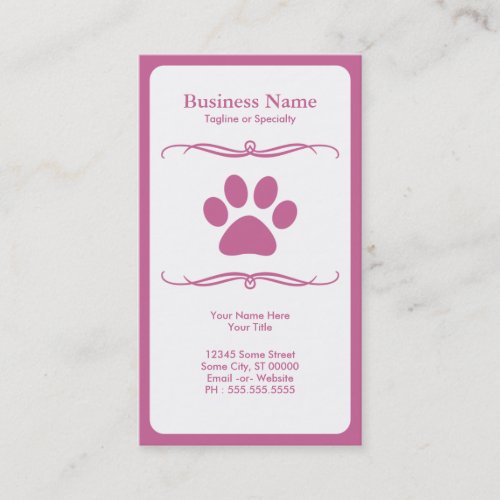 mod pet paw business cards