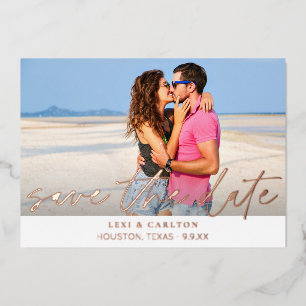 MOD Photo & Calligraphy 4 W Save the Date Foil Invitation