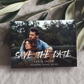 Mod Photo & Calligraphy 5 Save The Date Invitation by M_Blue_Designs at Zazzle