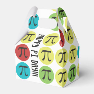 Mod Pi Day - Colorful Pi Symbol Circles Favor Boxes