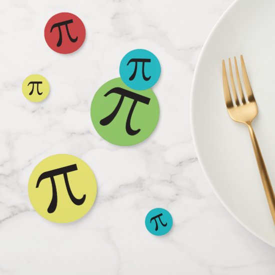 Mod Pi Symbols Colorful Math Themed Confetti