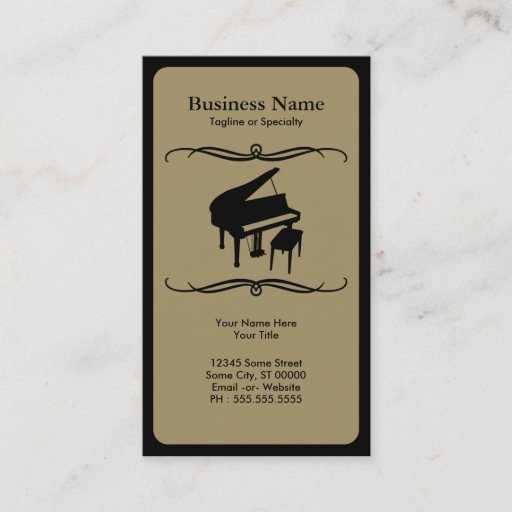 Customizable mod piano business card templates