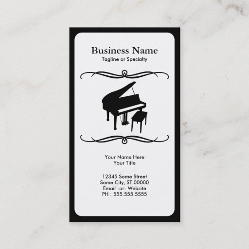 Customizable mod piano business card templates