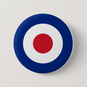 MOD Pinback Button Blue Red and White
