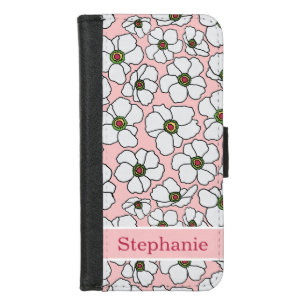 Mod Pink And White Floral iPhone 8/7 Wallet Case