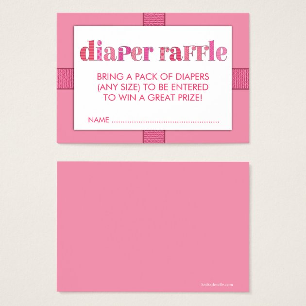 Mod Pink Baby Shower Diaper Raffle Ticket Insert