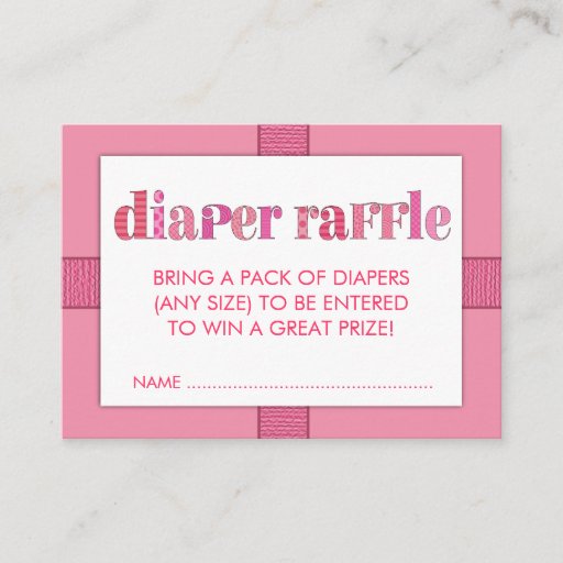 Customizable Mod Pink Baby Shower Diaper Raffle Ticket Insert Business Cards