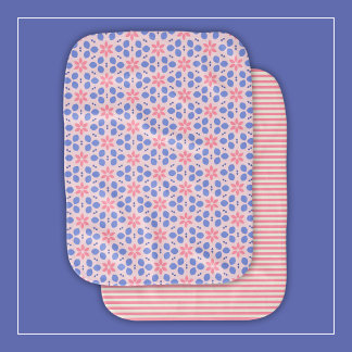 Mod Pink Botanical Flowers on Blush Nursery Floral Baby Burp Cloth