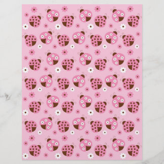 Mod Pink Ladybug Baby Scrapbook Paper