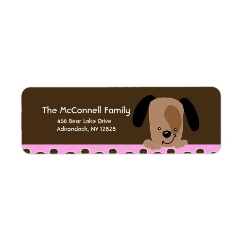 Mod Pink Puppy dog PRINTABLE ADDRESS LABELS