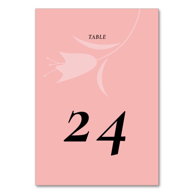 MOD PINK TULIP WEDDING TABLE NUMBER (Front)