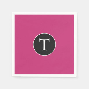 Mod Pink & White Inital Napkins