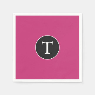 Mod Pink & White Inital Napkins